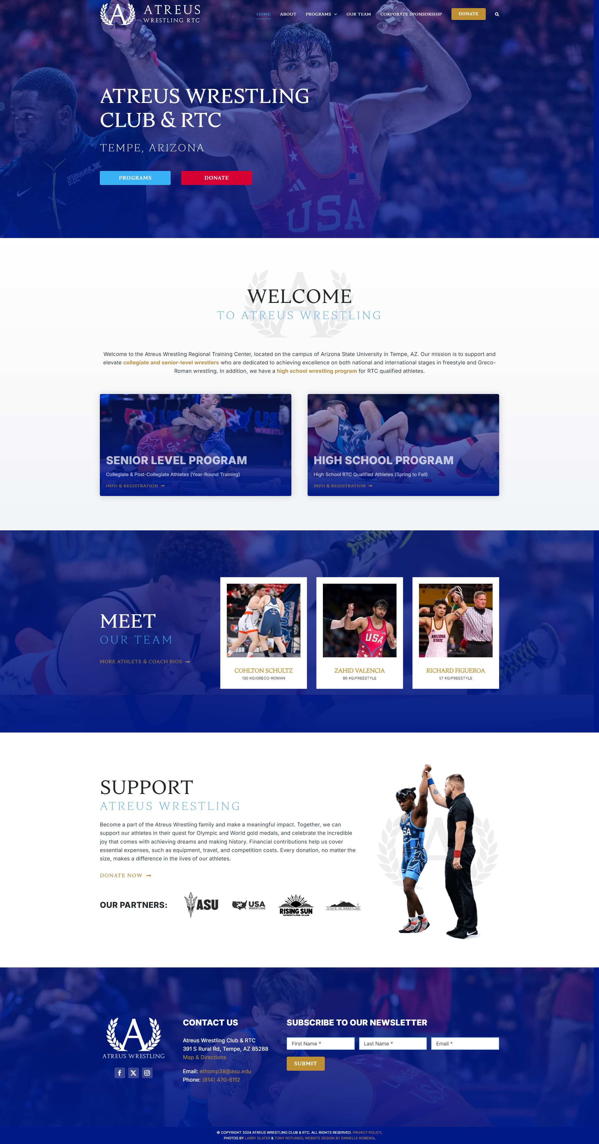 Web Design for Atreus Wrestling Club and RTC